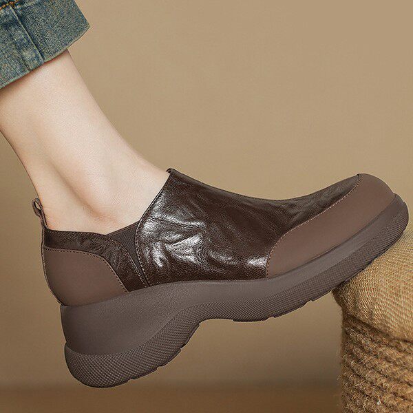 素雅订制国风 简约艺术新国潮厚底帆布透气休闲一脚蹬乐福鞋