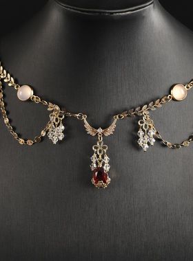 原创古风汉服服饰额饰璎珞项链