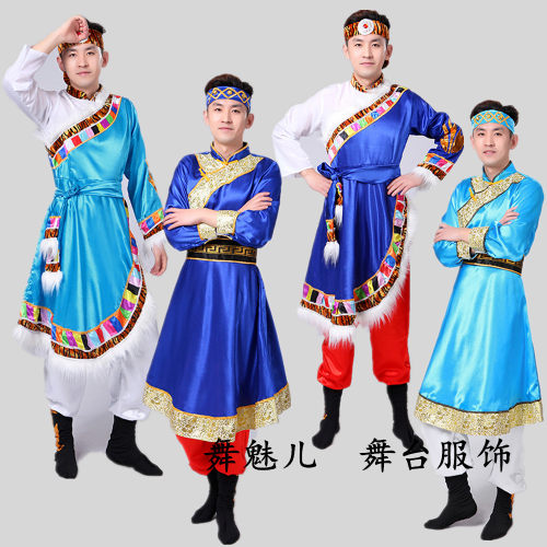 新款舞蹈演出服装袍男士中老年