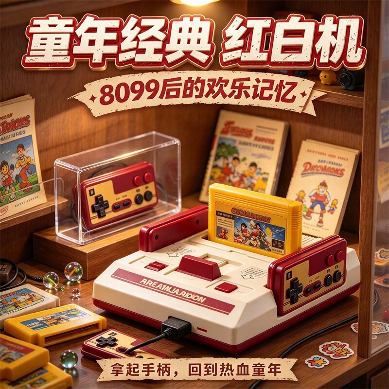 经典老式家用电视红白机8090后童年经典FC红白机游戏支持双人畅玩