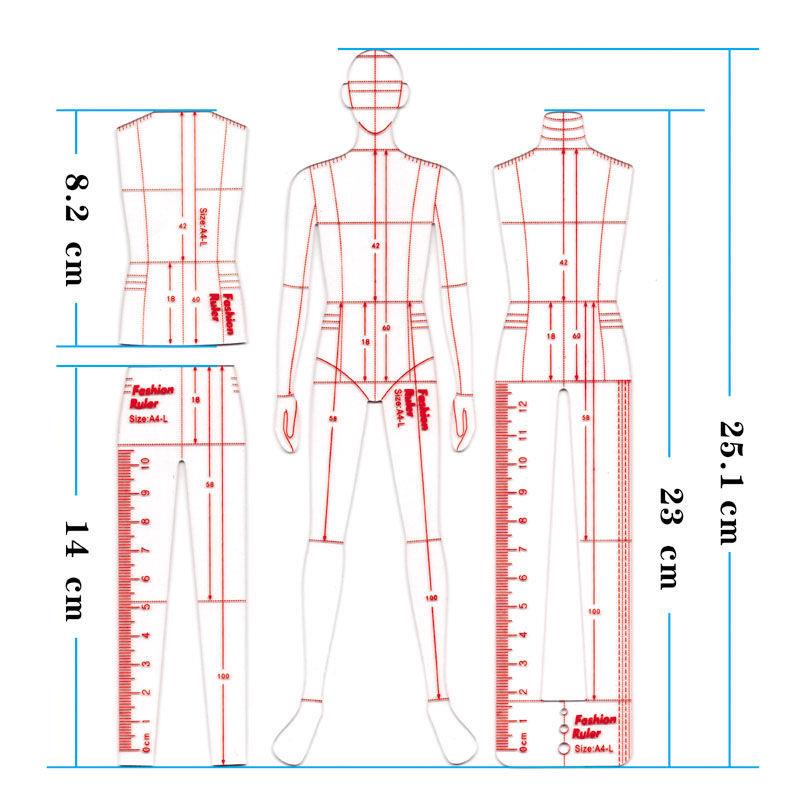 心野母型服装设计人体模特手绘模效果款式图模板尺3.0男女套装