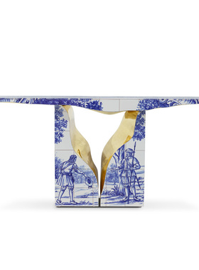 Bocadolobo葡萄牙轻奢裂纹玄关台别墅酒店控制台现代简约玄关桌子