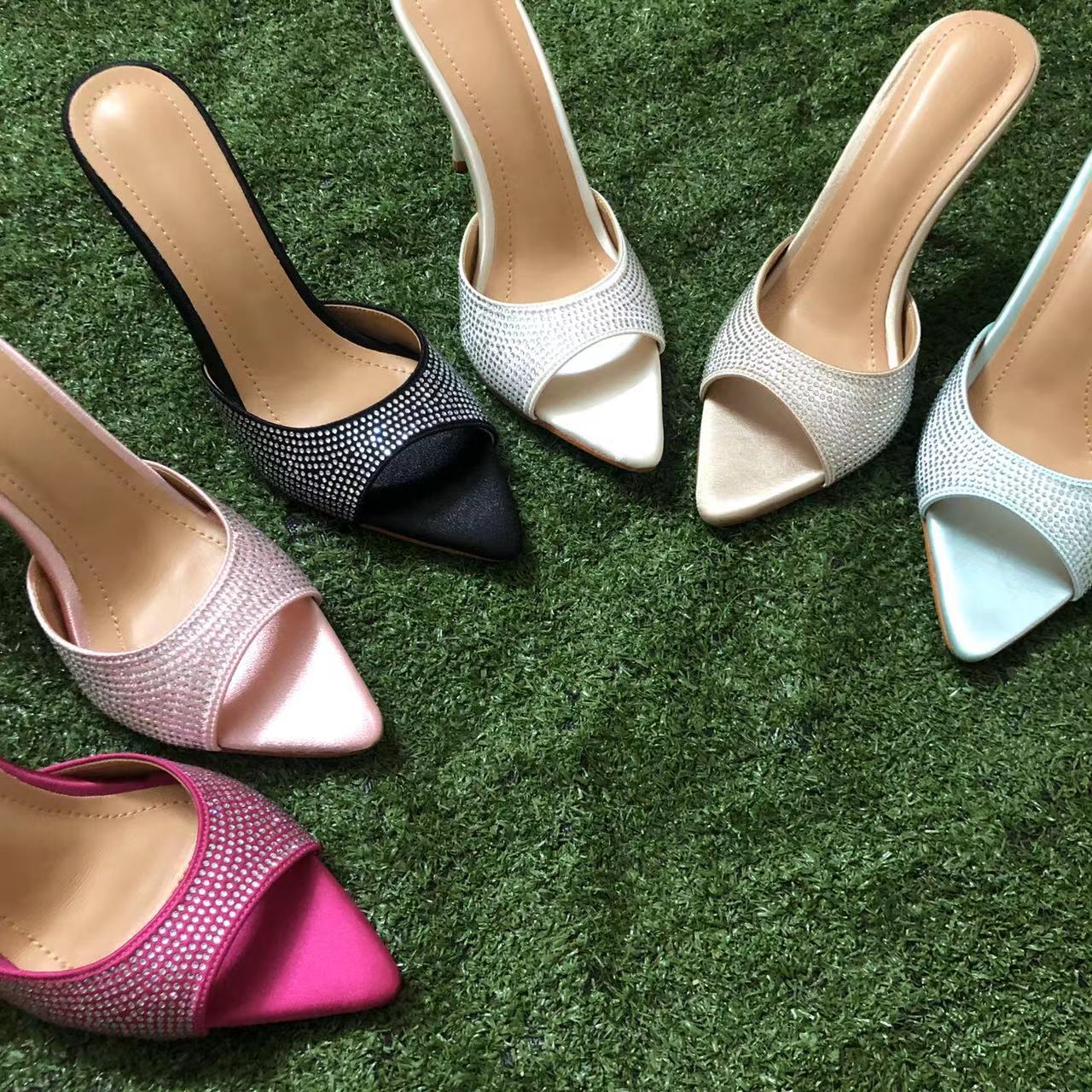 其他超纤细跟韩版蝴蝶结钻石标品