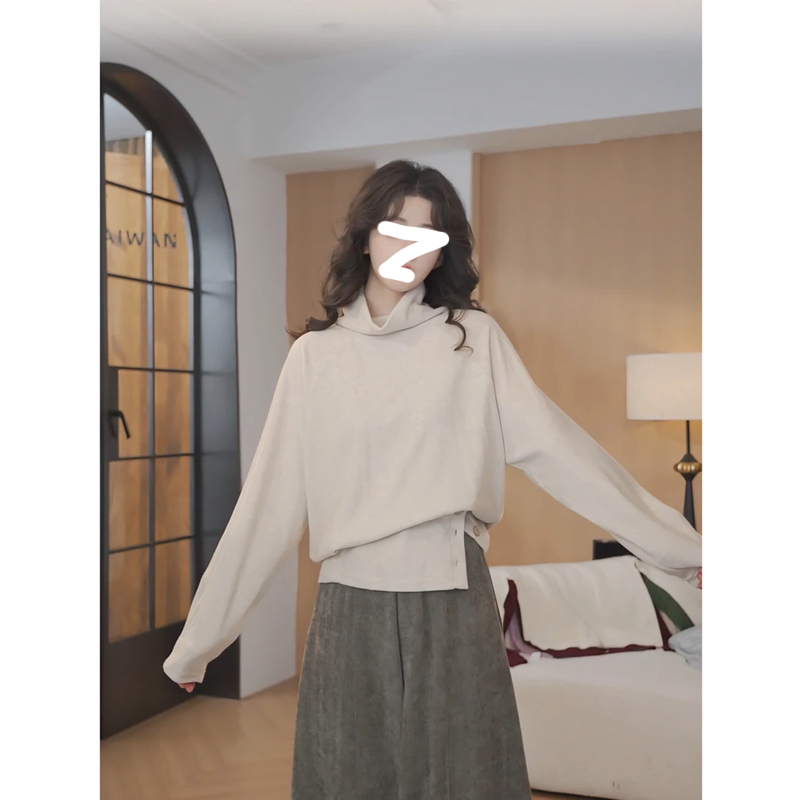 纯色长袖T恤女秋冬季上衣打底衫