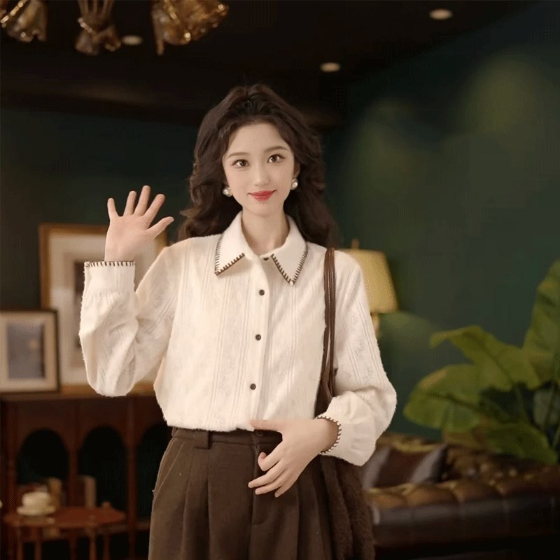 宽松韩版休闲长袖涤纶紫色设计感