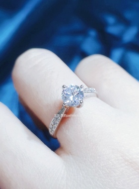 纯银金高碳女S92518K钻石戒指