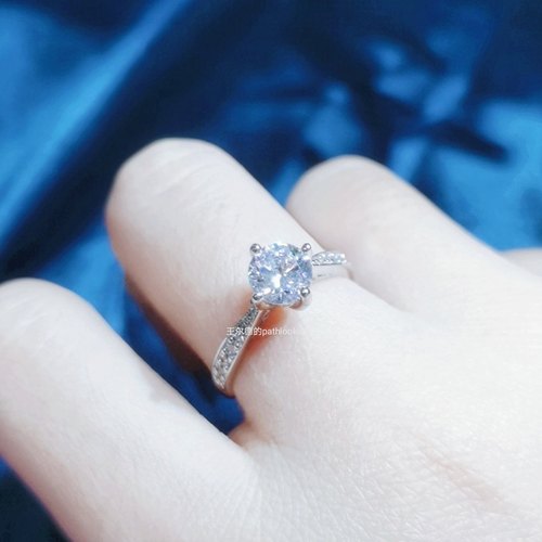 纯银金高碳女S92518K钻石戒指