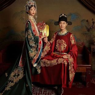 出租宋制汉服婚服新娘嫁衣中式 走秀婚庆摄影凤冠霞帔租赁 婚礼仪式