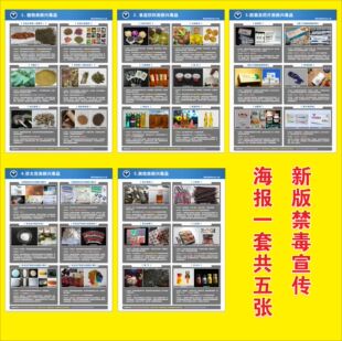 新版禁毒宣传挂图快递物流公司酒店宾馆旅馆公共场所禁毒教育海报