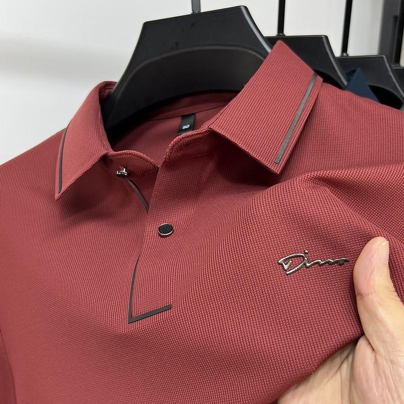 中年爸爸秋装父亲上衣服男士长袖T恤polo衫喜公公婚宴结婚礼服装