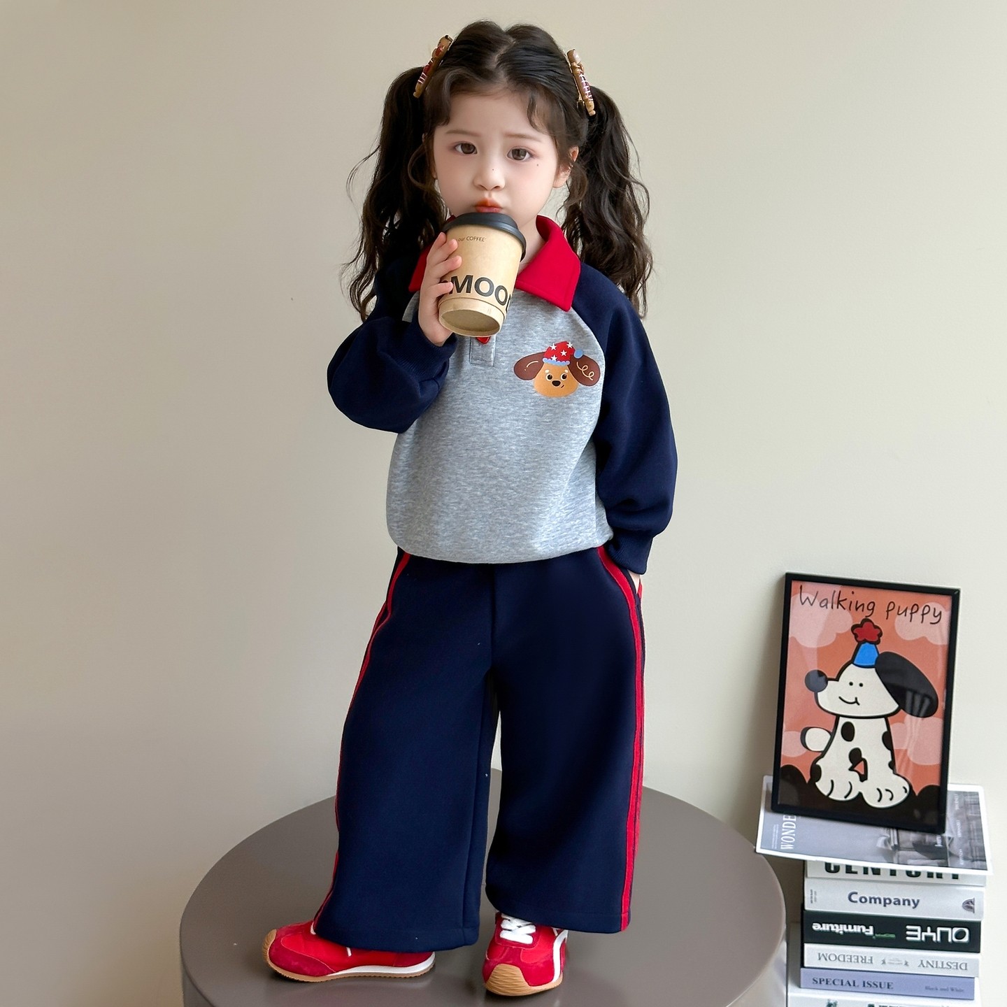 女童套装春秋儿童纯棉polo领卫衣卫裤两件套韩版女孩宝宝春装衣服,童装/婴儿装/亲子装,套装,淘宝优惠券,粉丝福利购,淘宝优惠卷