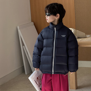 男童黑色羽绒服深灰冬装儿童立领白鸭绒外套韩版帅气男孩保暖衣服