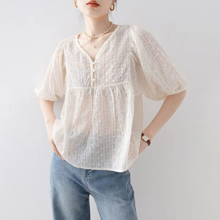 大码超火减龄短袖衬衫女夏季2026新款胖MM宽松独特漂亮巨好看上衣