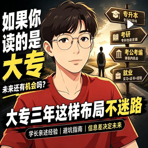 专科在校生三年发展规划升本考公就业避坑经验文档