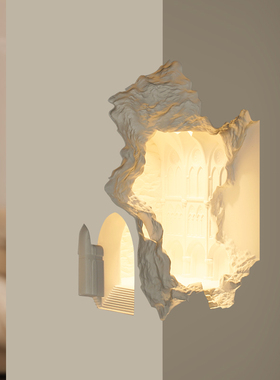 圣母院嵌入式壁灯感应石膏灯氛围墙角灯走廊创意转角灯过道壁龛