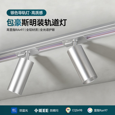 包豪斯不锈钢明装轨道灯三线track light包豪斯轨道灯银色工业风