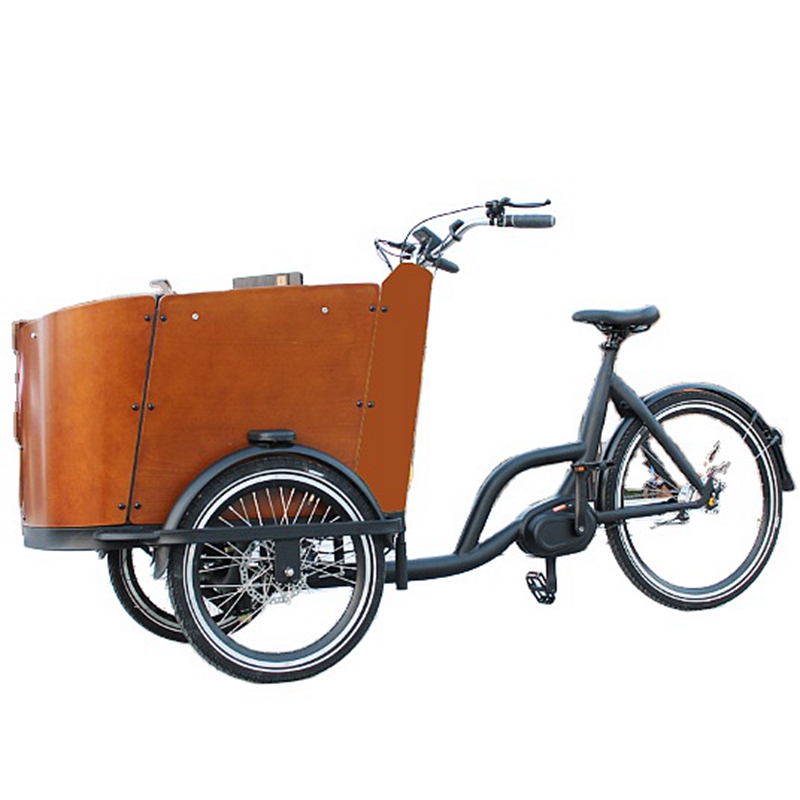 欧洲倒三轮货箱自行车汉森cargo bike八方中置电机电助力亲子车