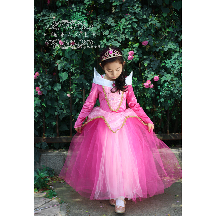 迪斯尼睡美人儿童公主裙白雪灰姑娘万圣节服装特价包邮现货