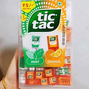 进口tictac嘀嗒滴答迷你盒装木糖醇香橙口香薄荷糖75小盒加送装