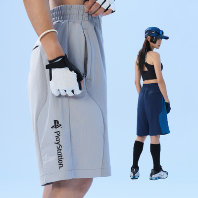 【正版授权】PlayStation联名吉考斯工业针织短裤休闲宽松五分裤