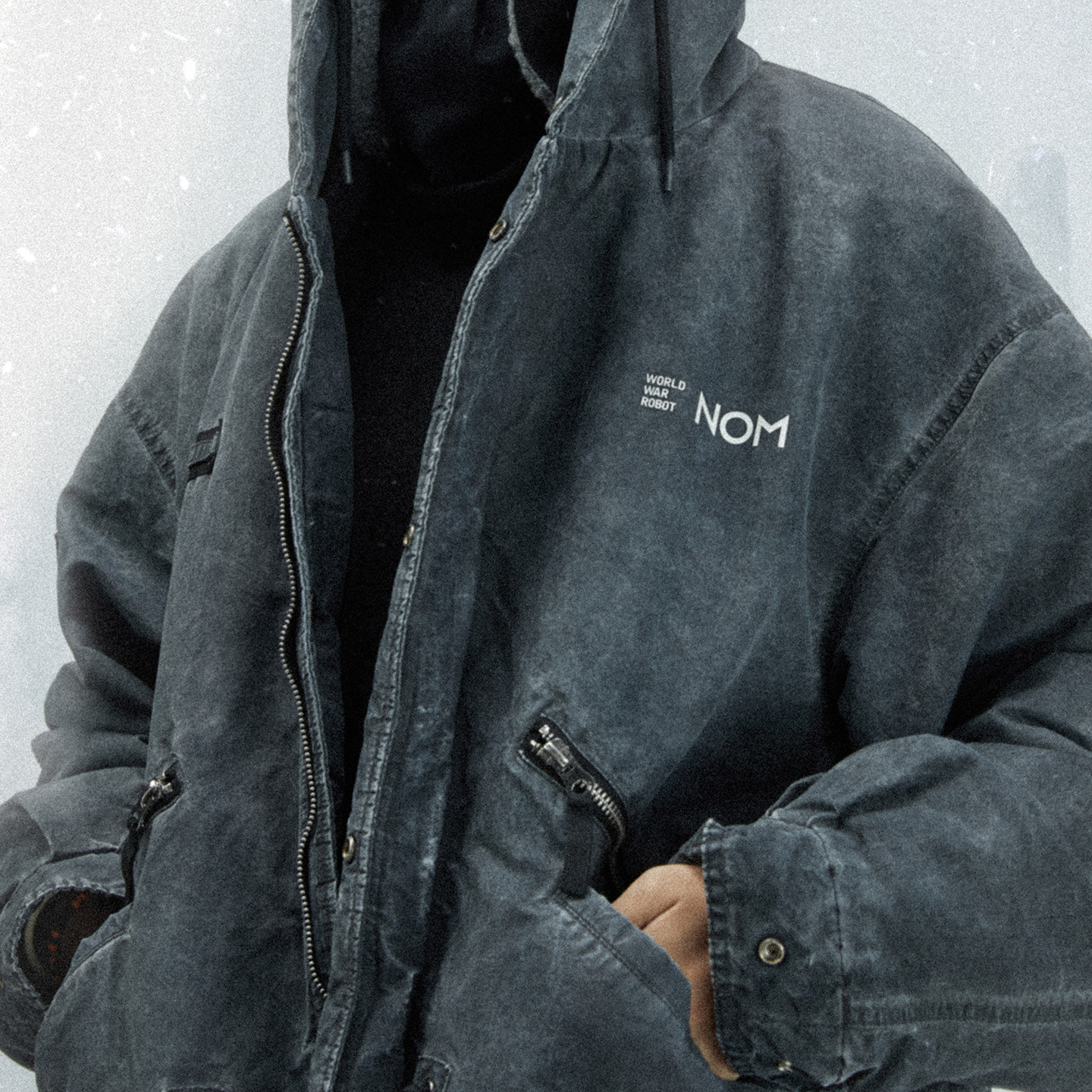 【正版授权】Underverse联名吉考斯工业连帽长款棉服外套防寒棉衣