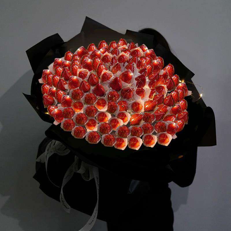 草莓车厘子圣诞节平安夜鲜花速递同城生日花束哈尔滨五常市