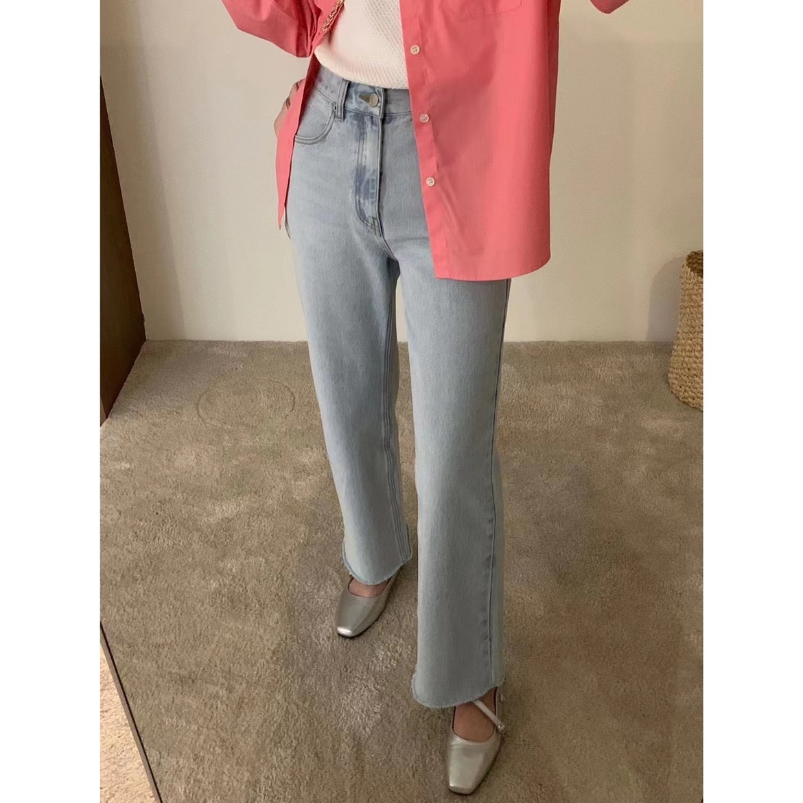 vibrant 直筒简约百搭牛仔裤