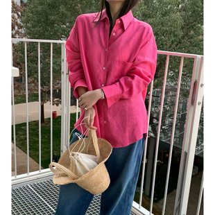 seeu 极简口袋亚麻衬衫