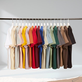 AG240克素色纯棉重磅T恤男潮流宽松时尚 包邮 印花潮牌休闲落肩短袖