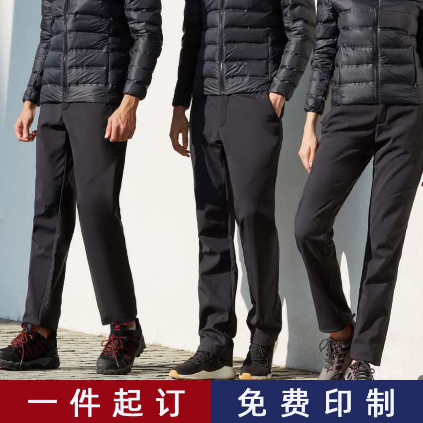 四面弹摇粒绒防风防水冲锋裤