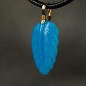 4.1 14.3 御松莲心 皇家蓝羽毛侧挂吊坠原矿绿松石镶嵌18k27.9