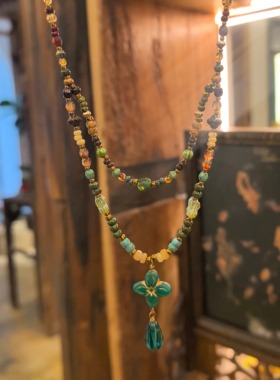 手作项链新中式复古双层小众气质项链女锁骨链颈链原创