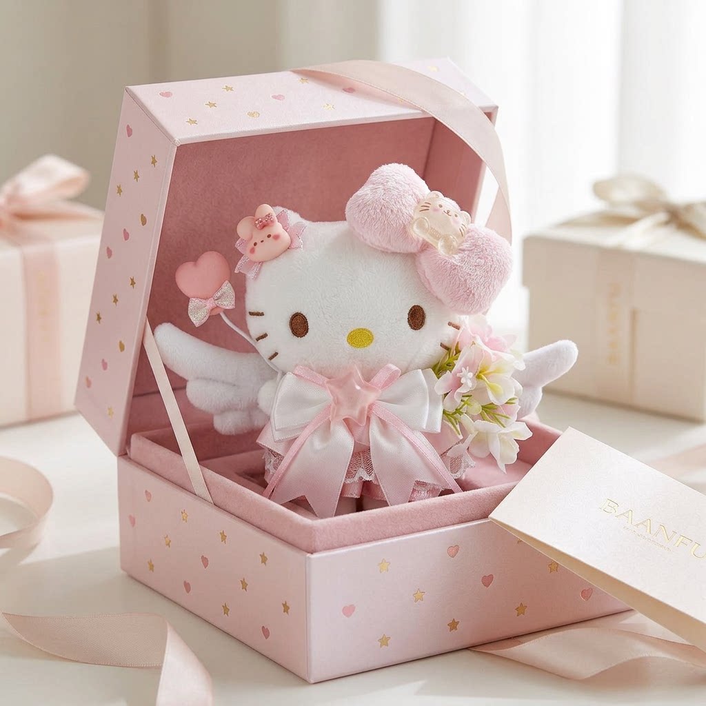 日本BAANFU天使翅膀Kitty凯蒂猫包挂件迷你公仔钥匙扣生日礼物女
