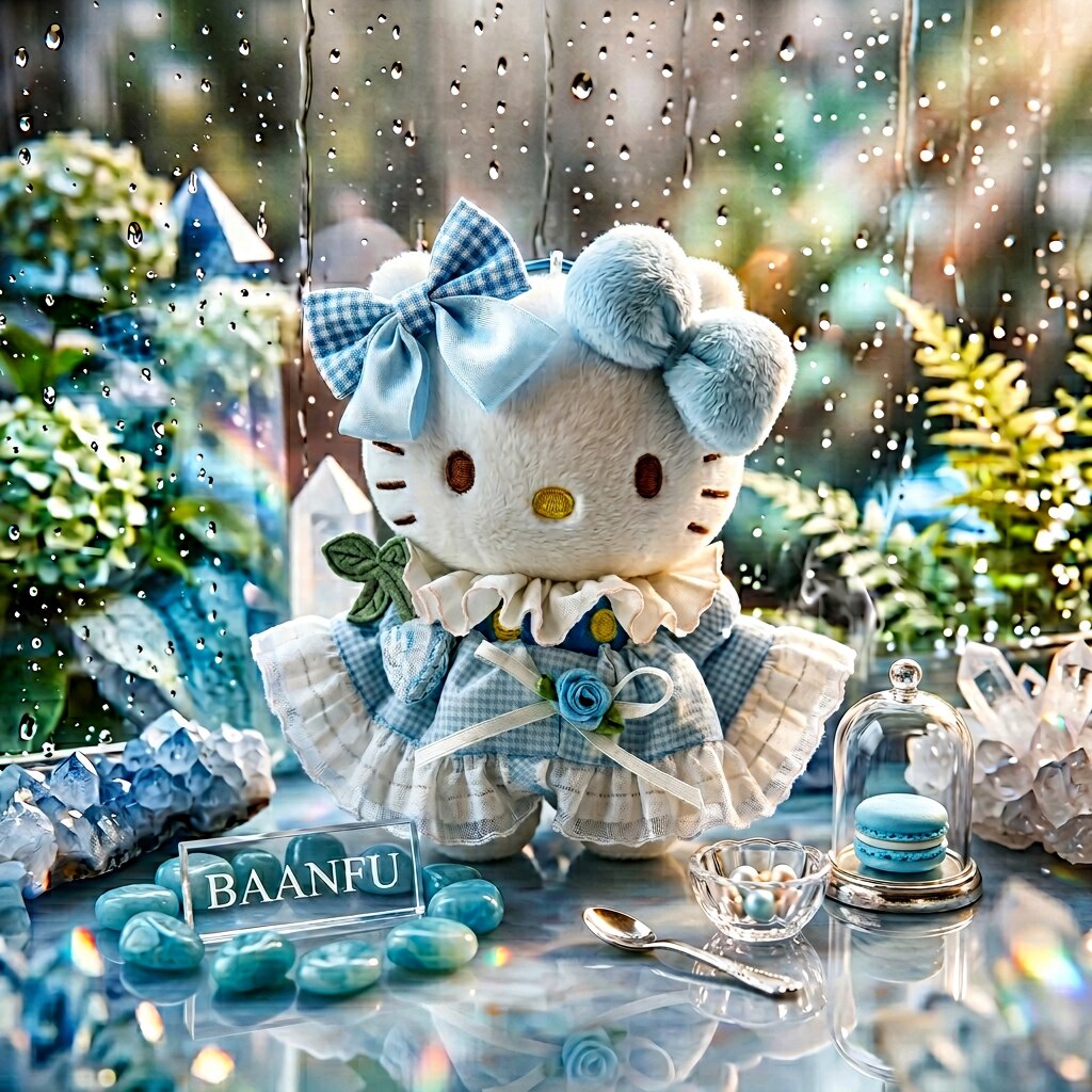 日本BAANFU蓝色蓬蓬裙KT公仔小玩偶包挂件凯蒂猫公仔钥匙扣礼物女