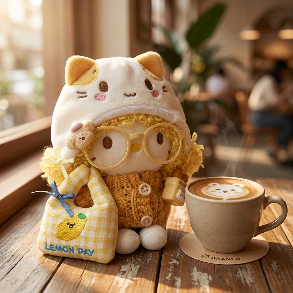 日本BAANFU猫咪头套卷发KT包挂件毛绒公仔玩偶挂饰钥匙扣女生礼物