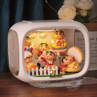 蜡笔小新系列周边手办盲盒灯太空舱摆件生日情人节礼物送女生朋友