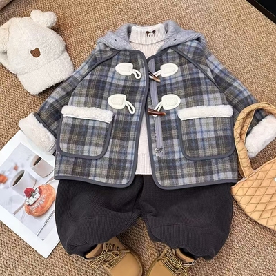 儿童加绒外套男童冬装小童冬季