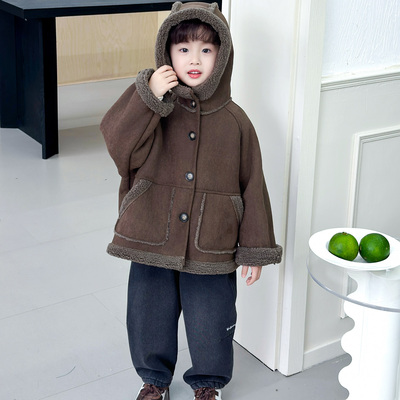 男童加绒外套秋冬款2025新款