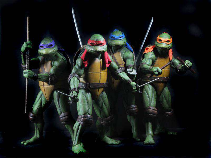 【现货】NECA 忍者神龟 1990 再版婴儿套装 1/4可动人偶 镭射正版图片