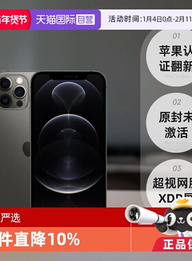 【自营】苹果认证翻新 Apple/苹果 iPhone 12 Pro Max 256GB 黑色 单卡5G智能手机 海外版 原封 未激活