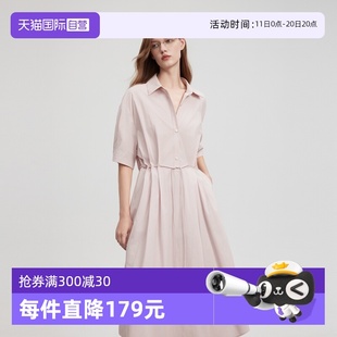 纯棉气质衬衫 新款 ELLE可露丽优雅连衣裙女2025夏季 裙裙子 自营