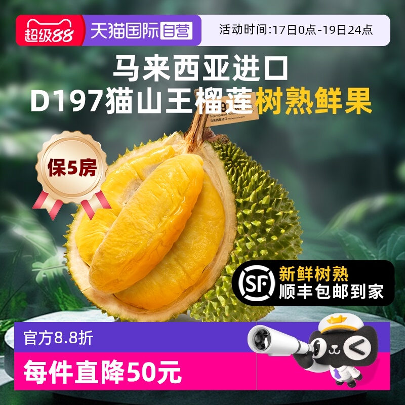 市舶士猫山王榴莲鲜果