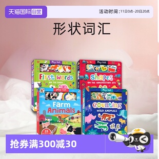 The 儿童英语启蒙认知 Farm Counting Educational Words 进口 形状词汇 英文原版 Felt First 毛毡贴纸 Wild 数数 Play 自营