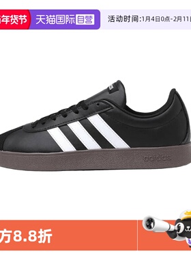 【自营】adidas Vl Court系列T头鞋子防滑低帮德训鞋黑色ID3712