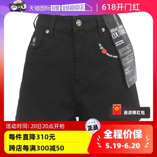 Jeans Versace Couture女士夏季 自营 休闲黑色牛仔短裤