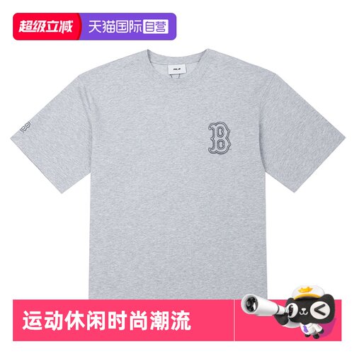 【自营】MLB男女装大logo短袖宽松透气时尚运动休闲T恤3ATSB0353