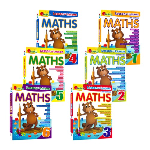 【自营】Casco Lesson-by-Lesson Maths 1-6 新加坡数学 小数数学课课练 基础数学 小学阶段教辅  学练结合 英文原版进口图书