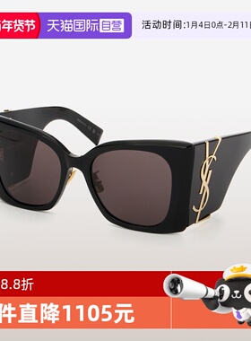 【自营】YSL圣罗兰墨镜女SL M119/F BLAZE大框字母板材猫眼太阳镜