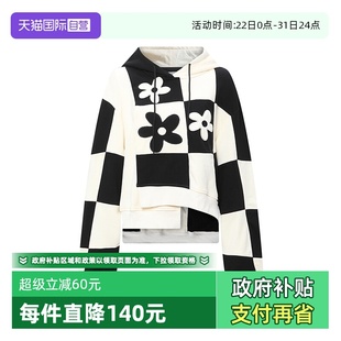 Bari Petit 设计师合作款 棋盘格开叉针织卫衣 时尚 舒适 自营