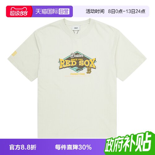 【自营】MLB短袖男装女装新款圆领透气健身运动服时尚印花休闲T恤